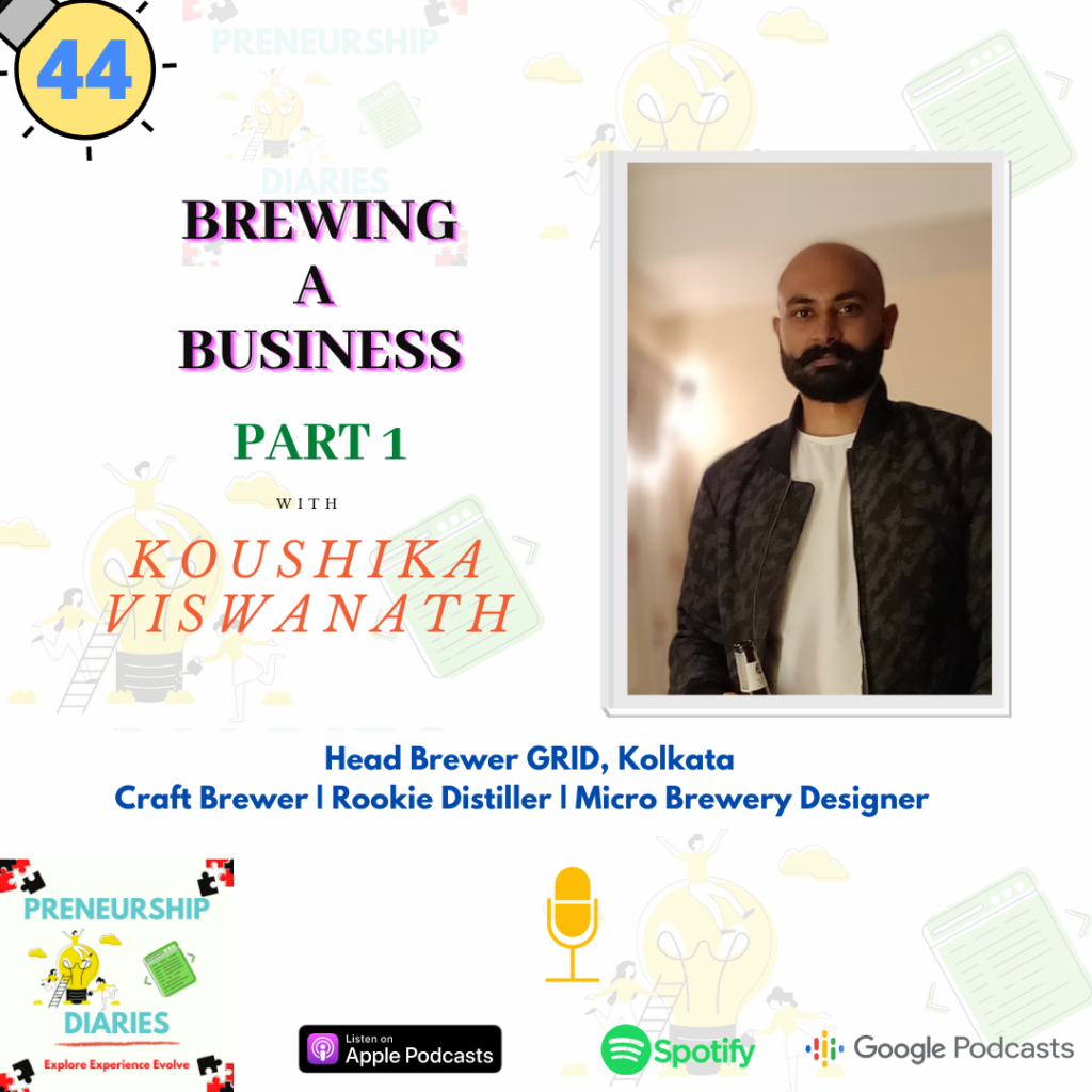 Preneurship Diaries Podcast Interview with Koushika Vishwanath by Shwetha Krish on Brewing Craft Drinks